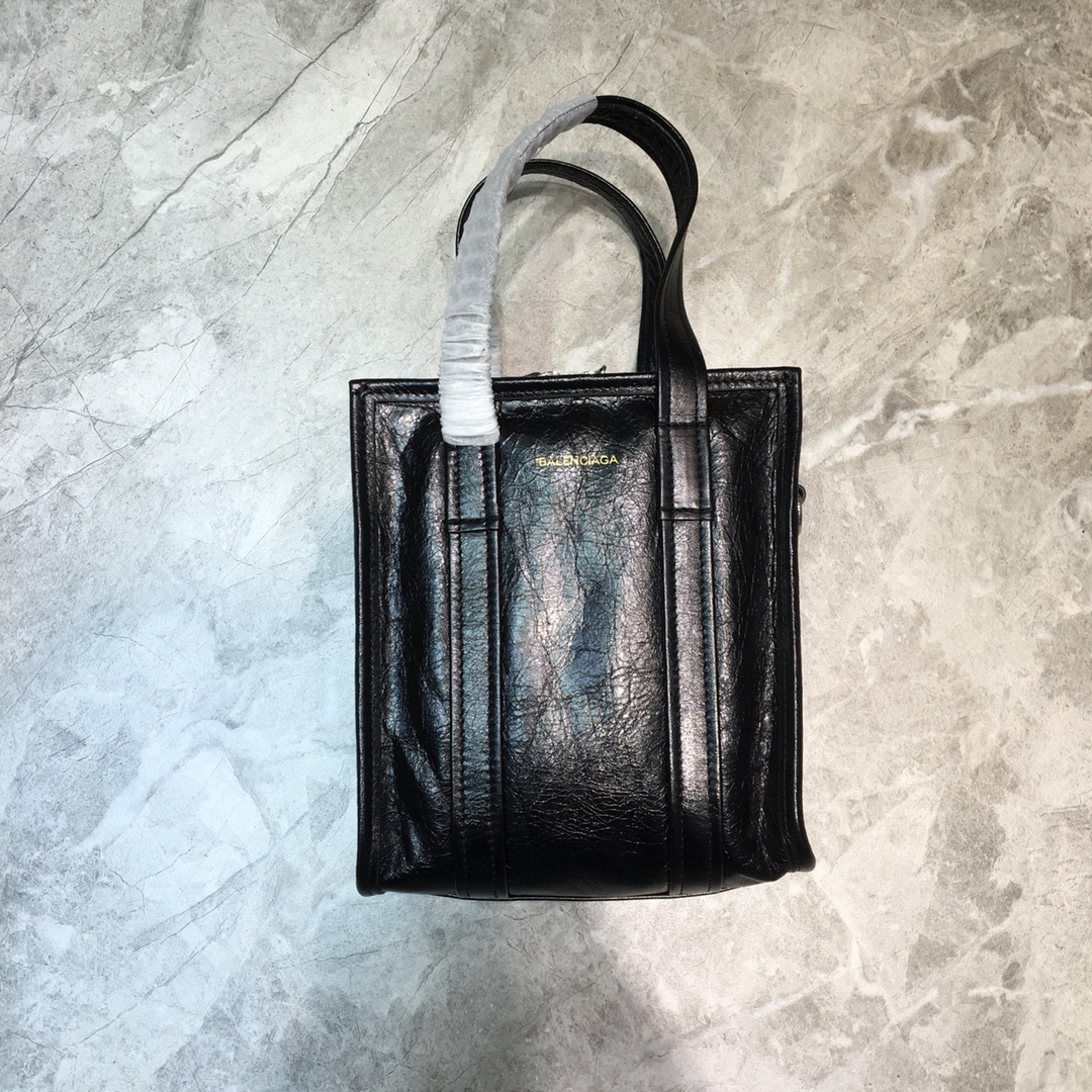 Balenciaga Bazar Mini Handbag Shopping Bag Black